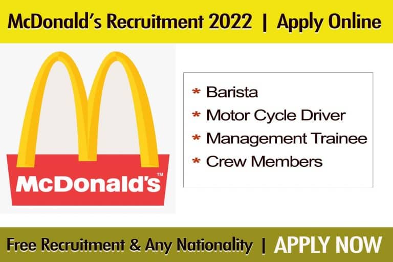 Mcdonalds Job In UAE 2022 | Apply Online Free Recruitment
