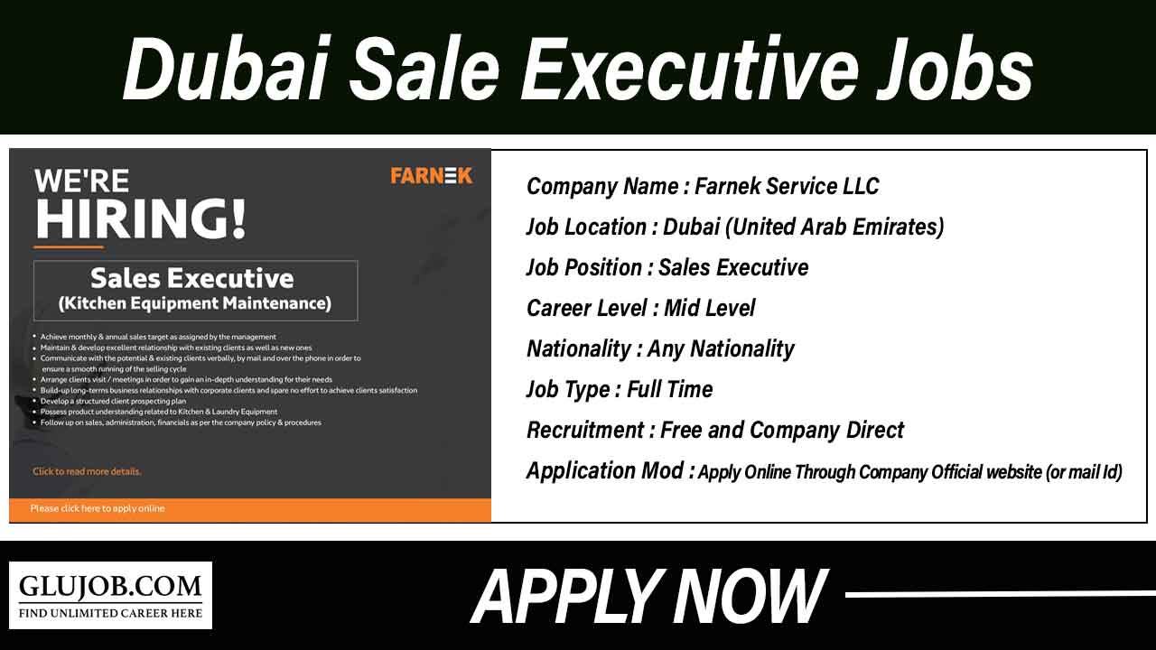 sales-executive-job-dubai-farnek-service-llc-hiring-staff-glujob