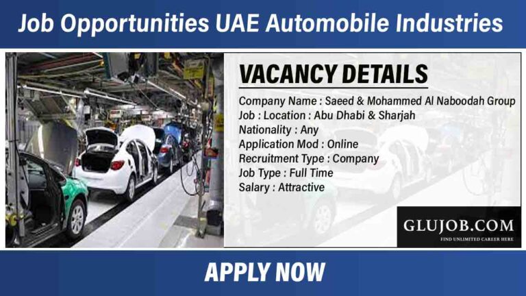 Job Opportunities UAE Automobile Industries