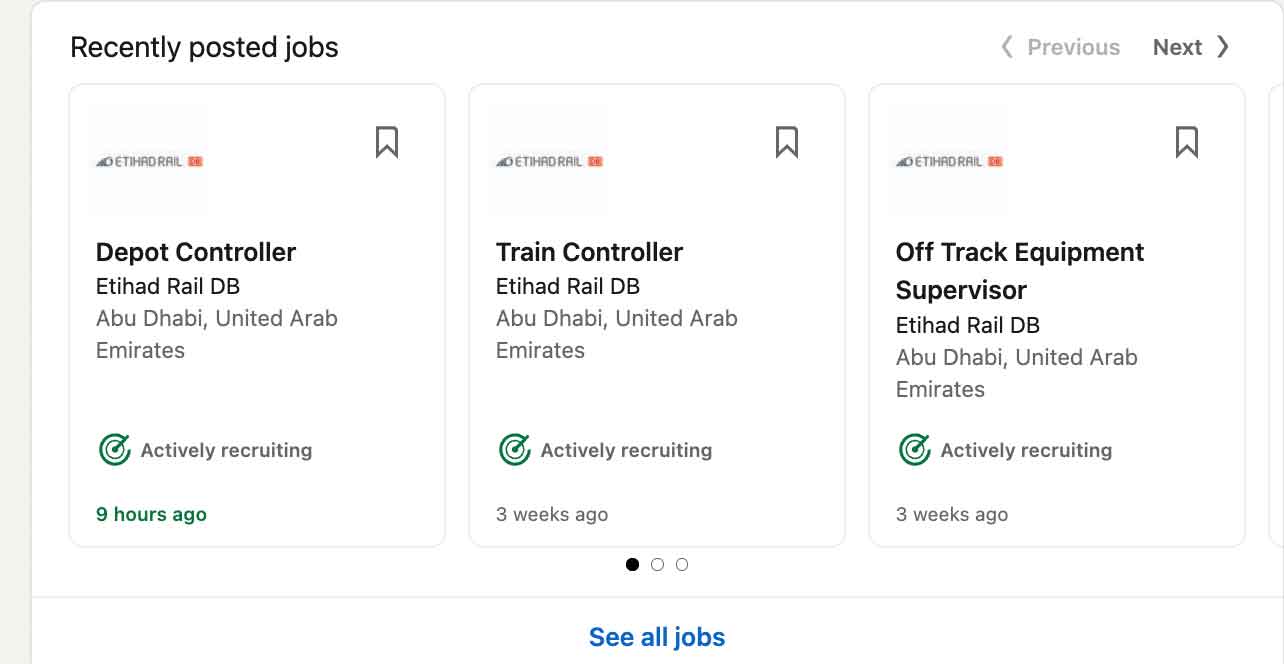 Etihad Rail Latest Career