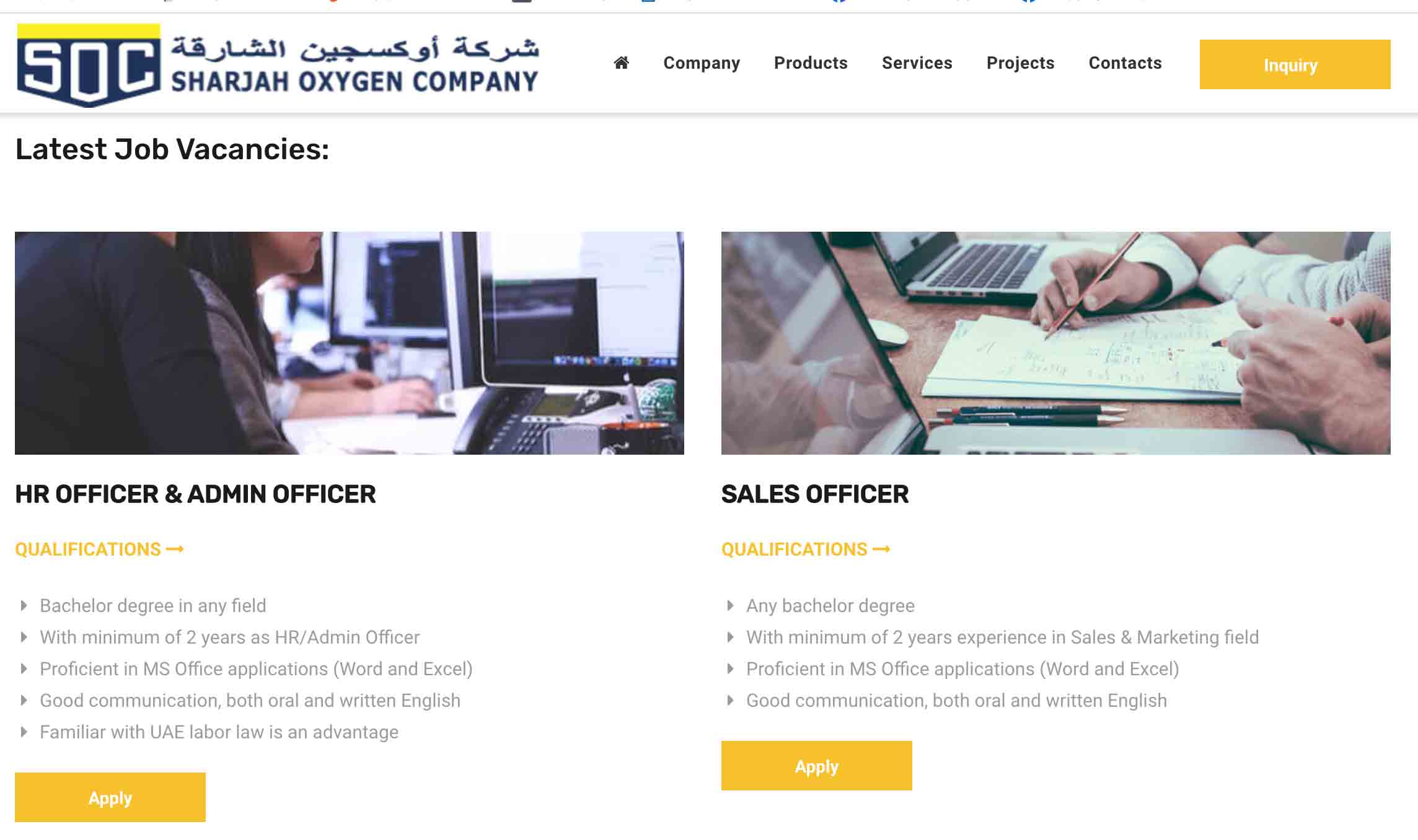 Sharjah Oxygen Company Careers 