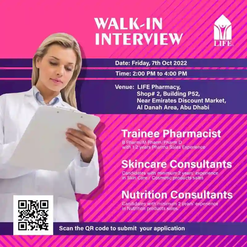 Life Pharmacy Abu Dhabi Careers 