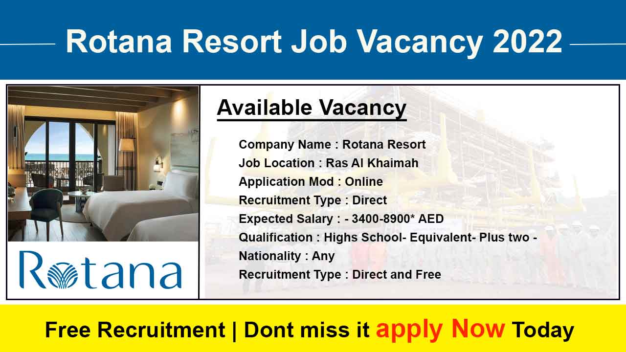 Rotana Resort Job Vacancy 2022