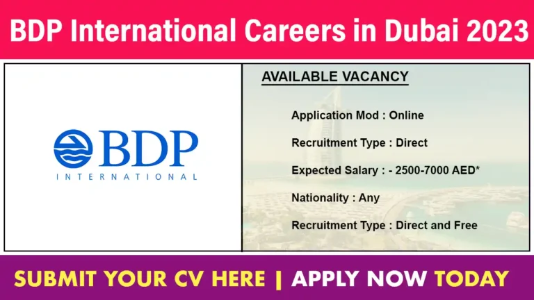 BDP International Careers in Dubai 2023