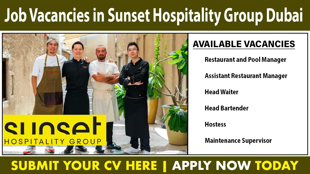 Sunset Hospitality Group Dubai Job Vacancy 2023