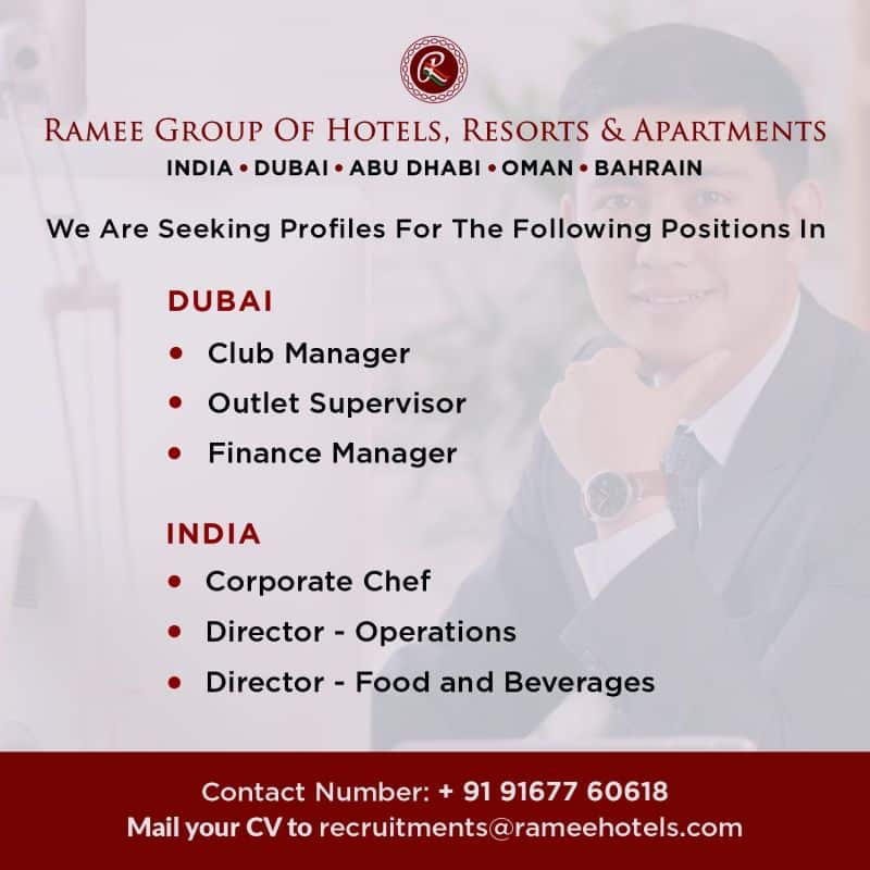 Ramee Group of Hotels Jobs in Dubai and India 2023