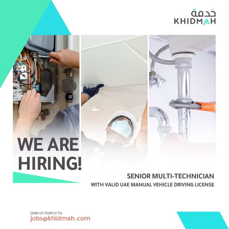 Khidmah Abu Dhabi Hiring for Senior Multi Technician 2023 | Urgent Recruitment