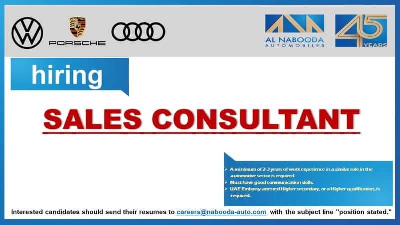 Sales Consultant Job Vacancy in Dubai Al Nabooda 2023