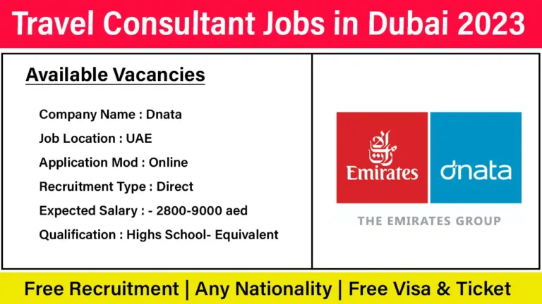 Travel Consultant Jobs in Dubai 2023