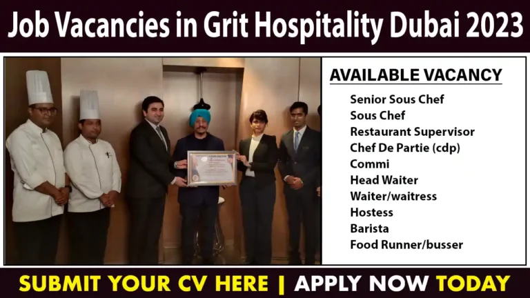 Grit Hospitality Dubai Careers 2023