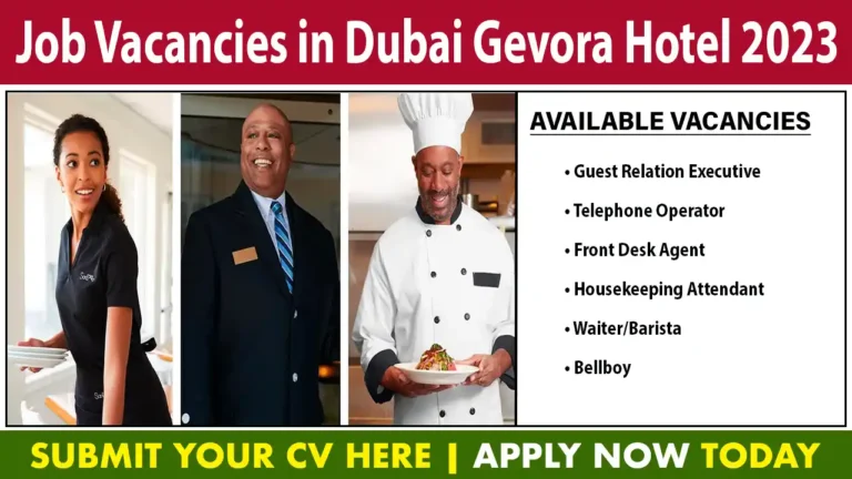 Job Vacancies in Dubai Gevora Hotel 2023