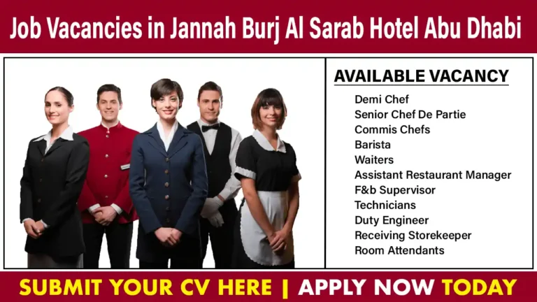 Job Vacancies in Jannah Burj Al Sarab Hotel Abu Dhabi 2023