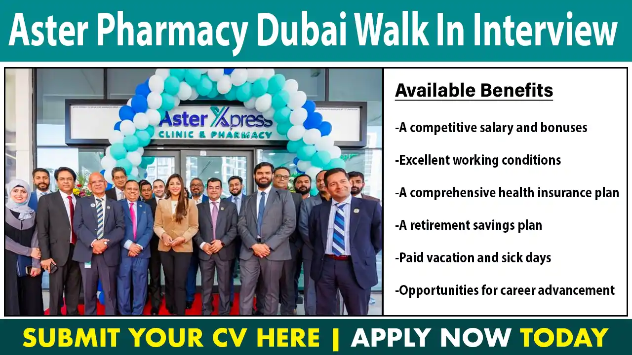 Aster Pharmacy Dubai Walk In Interview