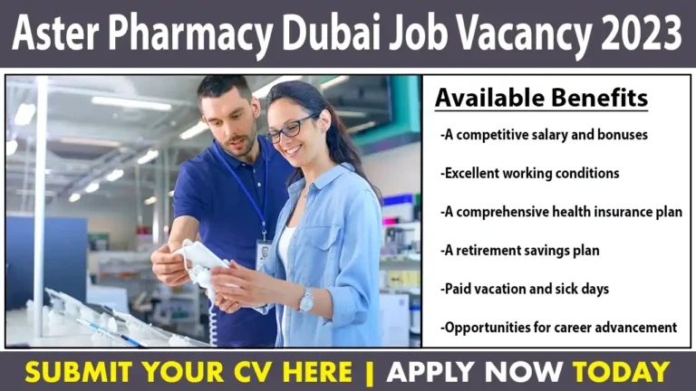 Exclusive! Aster Pharmacy Dubai Walk in Interview Opportunities Await!"