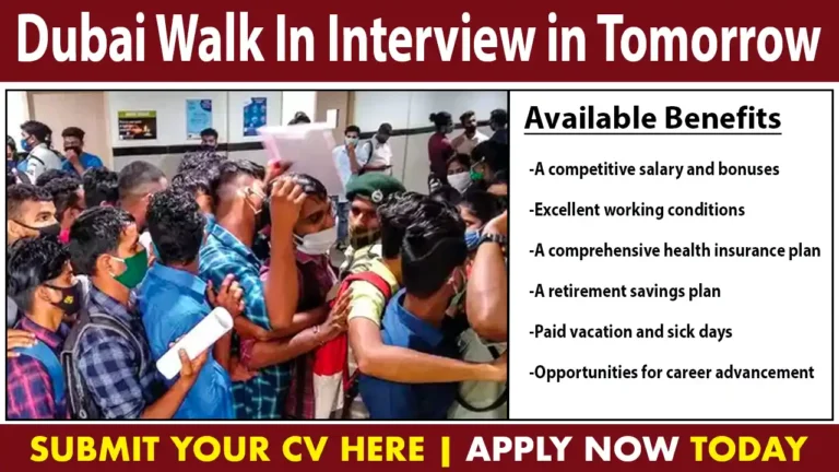 Dubai Walk In Interview in Tomorrow