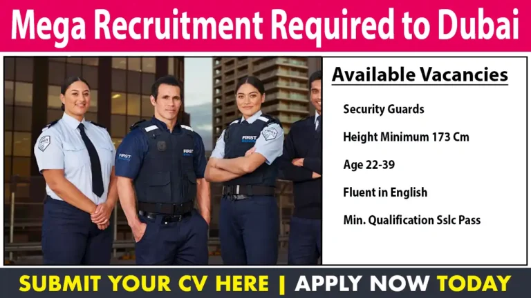 Mega Recruitment Required to Dubai