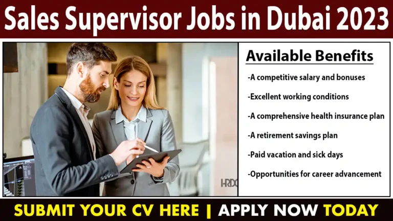 Sales Supervisor Jobs in Dubai 2023