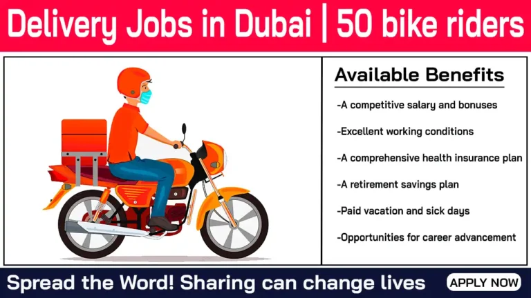 Delivery Jobs in Dubai | 50 bike riders
