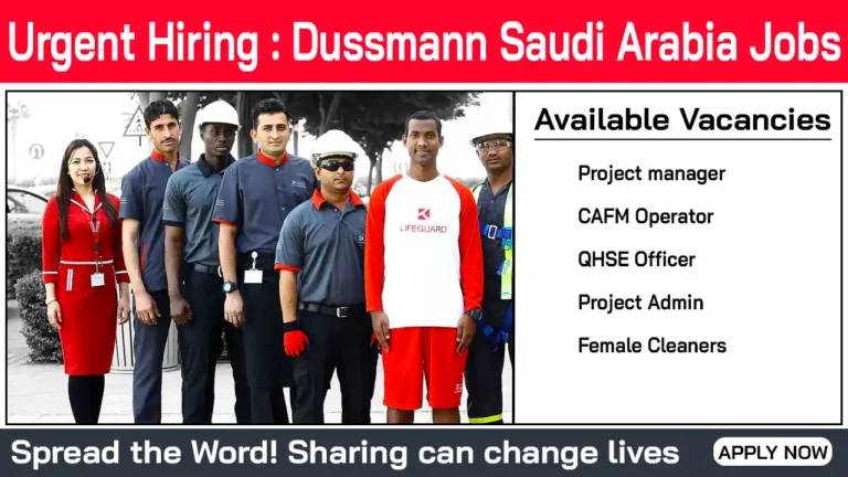 Urgent Hiring : Dussmann Saudi Arabia Jobs