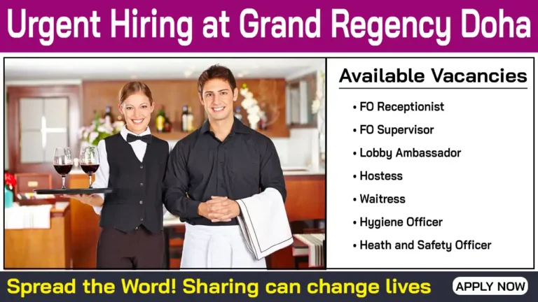 Urgent Hiring at Grand Regency Doha