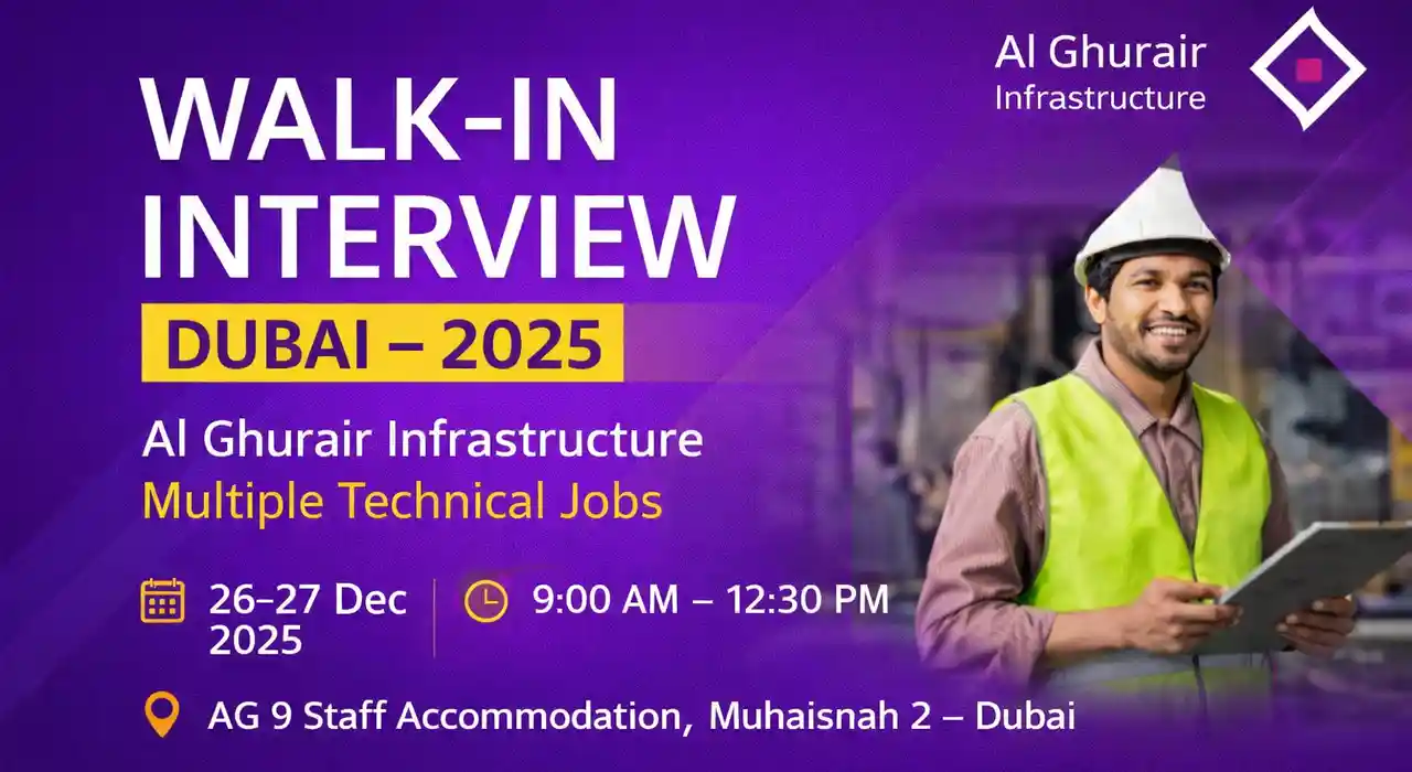 Al Ghurair Infrastructure Walk In Interview Dubai