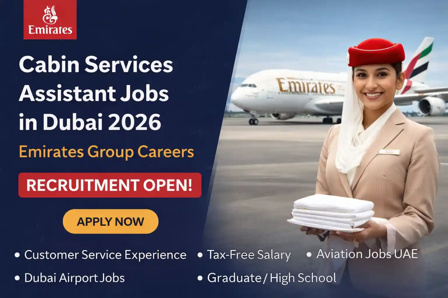 Emirates Cabin Services Assistant Jobs in Dubai 2026
