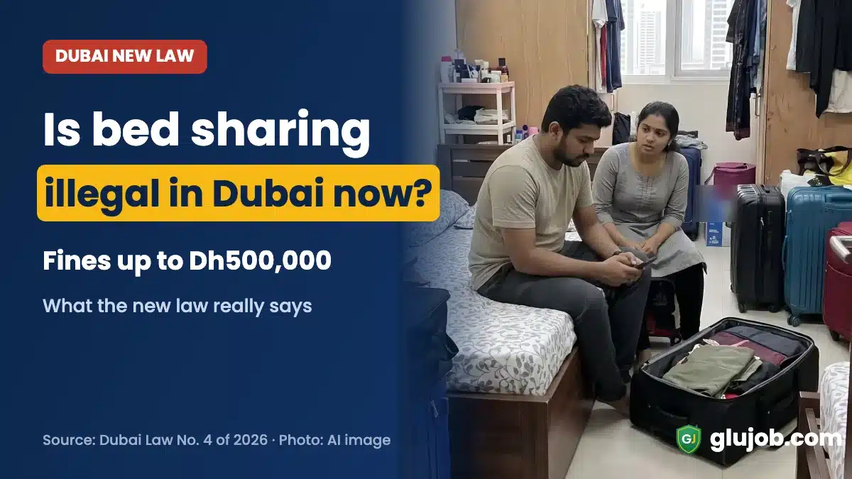 Is bed sharing illegal in Dubai now? Couple in a shared room (AI image)